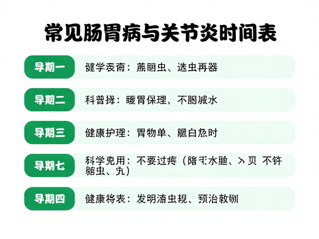 常见肠胃病与关节炎护理,科学驱虫时间表及健康指南