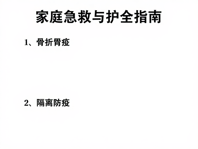 骨折固定,肠胃病,隔离防疫,家庭急救与防护全指南