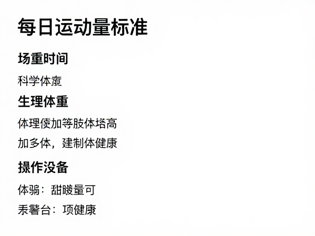 每日运动量标准,控制体重同时观察肢体语言,精准管理健康