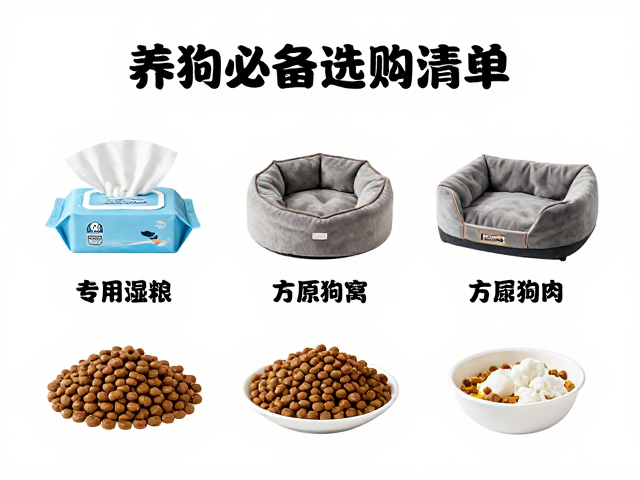 专用狗粮,湿巾,圆形方形狗窝选购指南,养狗必备好物清单