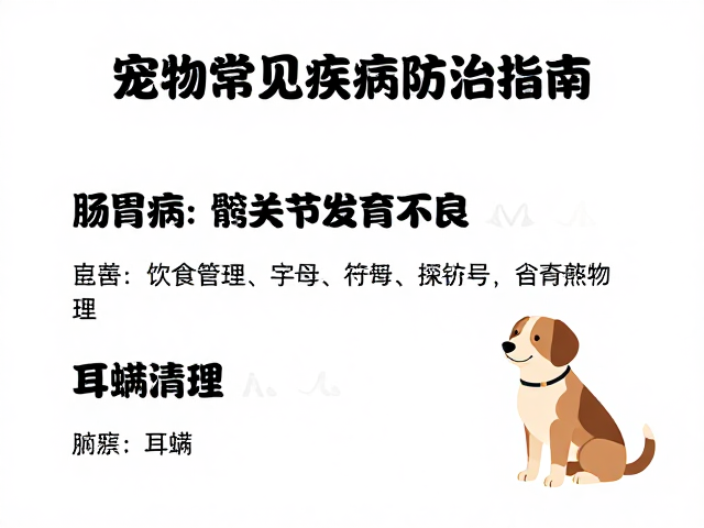 肠胃病、髋关节发育不良、耳螨清理,宠物常见疾病防治指南