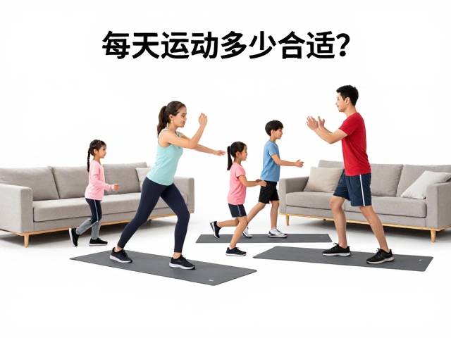 每天运动多少合适?在家客厅互动健身,全家动起来