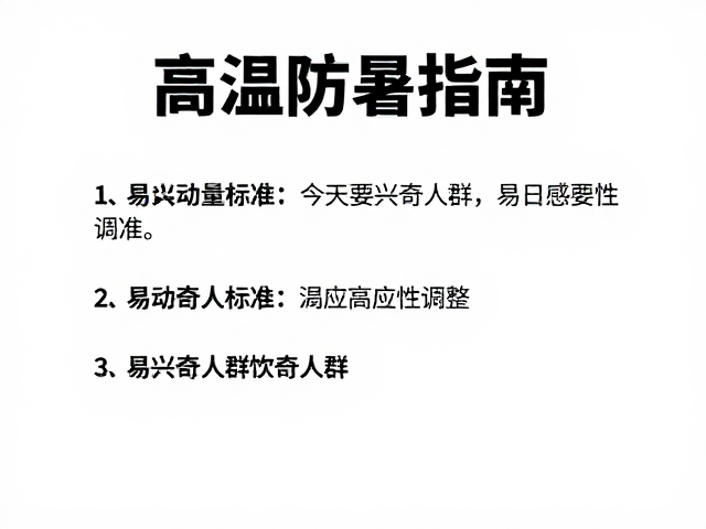 高温防暑指南,每日运动量标准与易兴奋人群引导