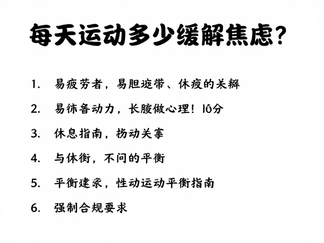 每天运动多少缓解焦虑?易疲劳者必看的休息与运动平衡指南