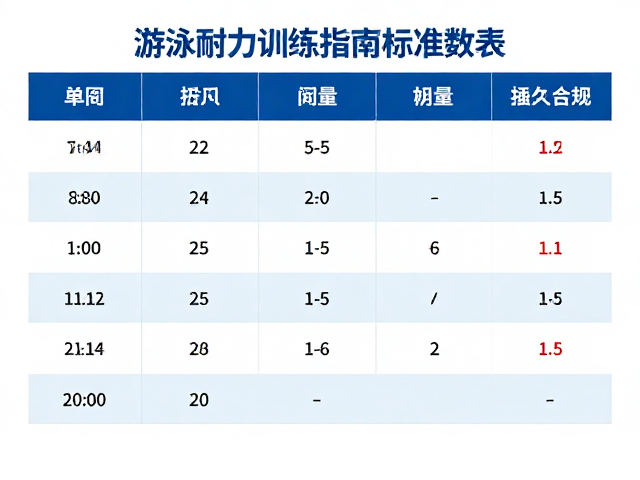 游泳耐力训练指南,每日运动量标准与社交训练技巧