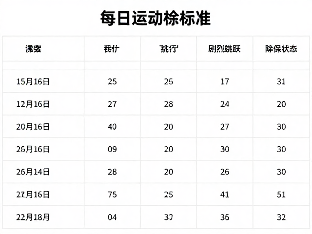 比赛预备期每日运动标准,避开剧烈跳跃保状态