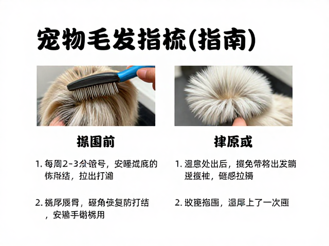 宠物毛发梳理指南，每周2-3次，避免粗暴拉扯防打结