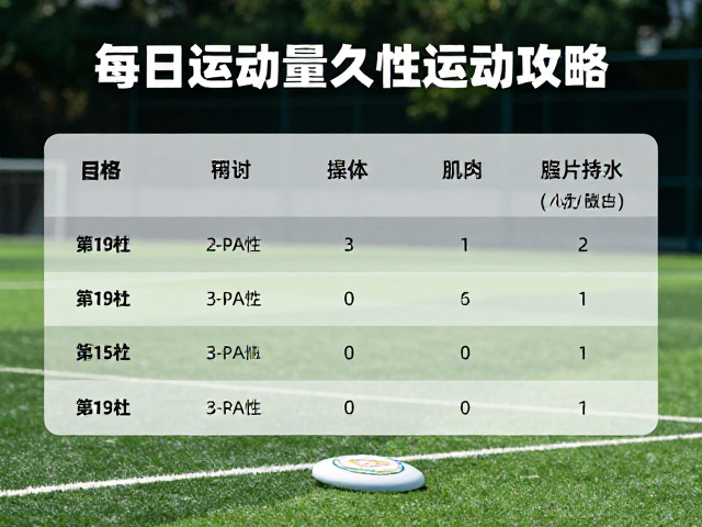 飞盘游戏每日运动量标准，如何提升持久性与运动效果