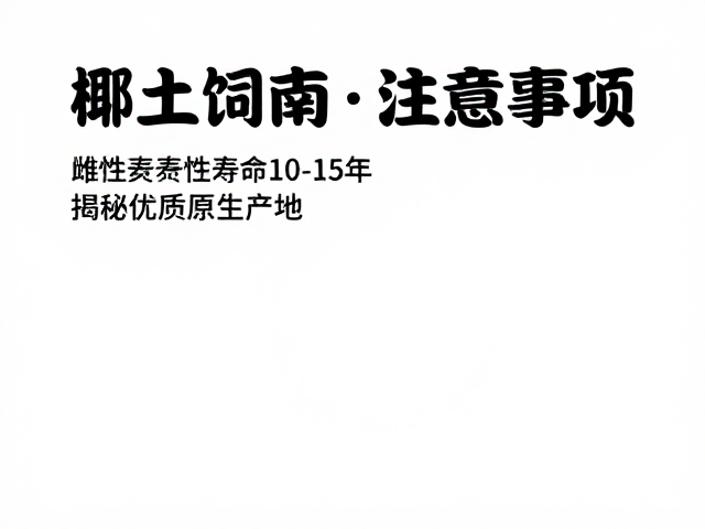椰土饲养指南，雌性寿命10-15年，揭秘优质原生产地