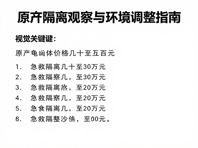 原产龟幼体价格几十至几百元，急救隔离观察与环境调整指南