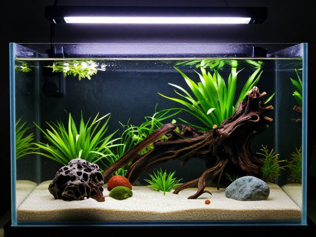 玻璃缸造景指南，温湿度调控与易维护设计，打造低打理水族景观