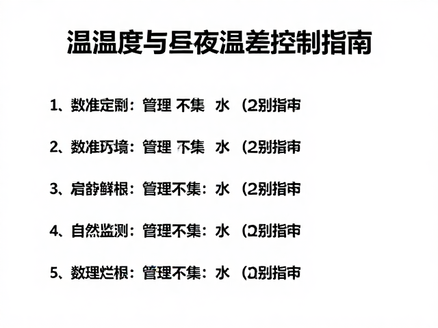 温湿度与昼夜温差控制指南，避免积水防烂根