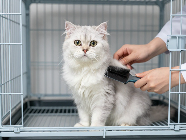 猫咪笼内适应训练,结合梳毛技巧与定期兽医体检,打造健康陪伴