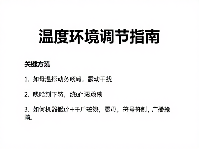 温湿度环境调节指南，如何避免震动干扰
