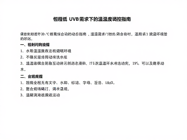 20-28℃恒温环境，低UVB需求下的温湿度调控指南