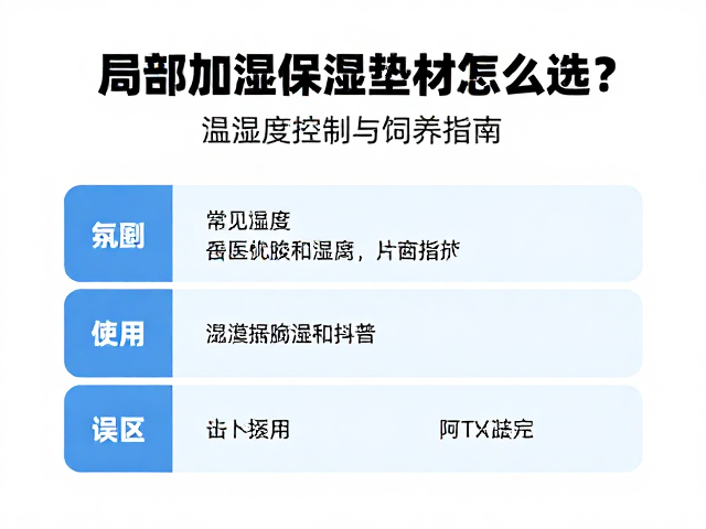 局部加湿保湿垫材怎么选？温湿度控制与饲养指南