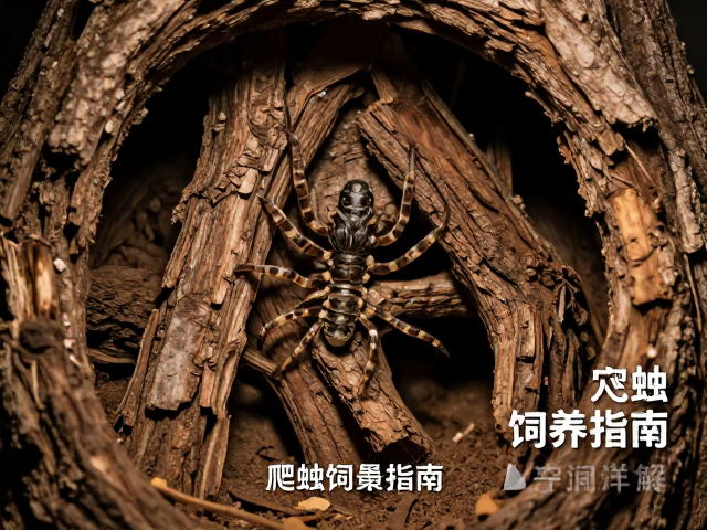 穴居型爬虫饲养指南,温湿度控制与树皮洞穴造景详解