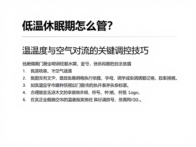 低温休眠期怎么管?温湿度与空气对流的关键调控技巧
