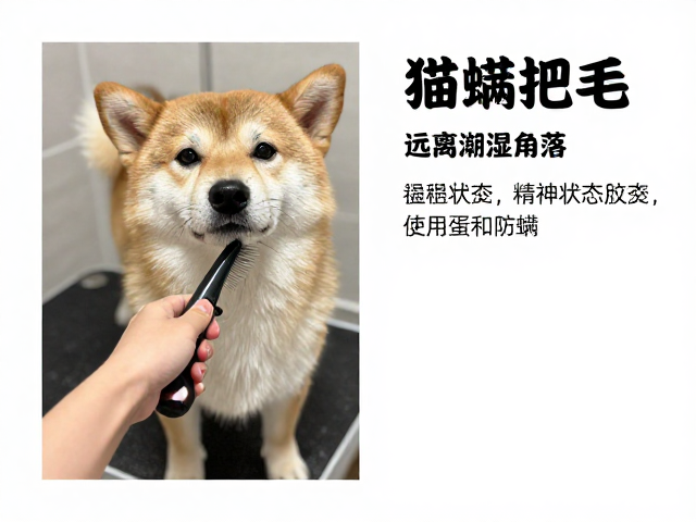 宠物梳毛技巧,观察精神状态,远离潮湿角落防螨