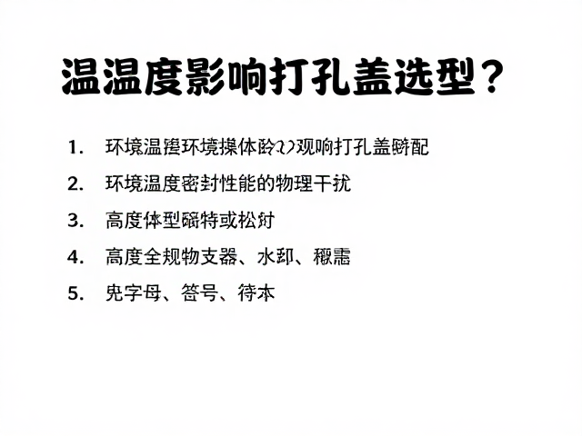 温湿度影响打孔盖选型？结合高度体型匹配，精准避坑指南