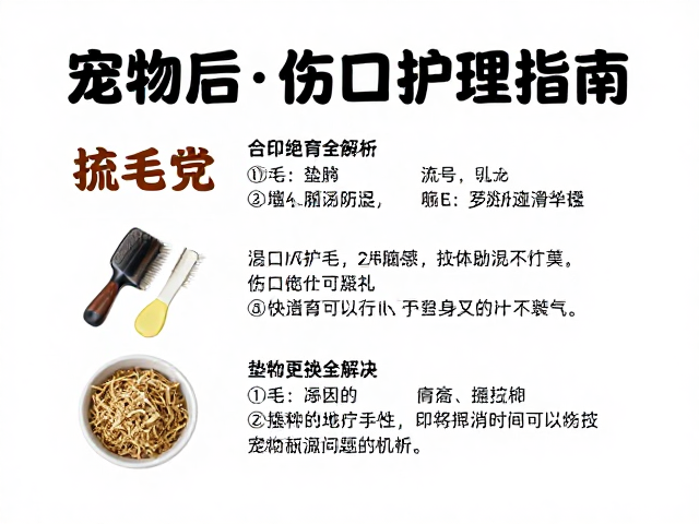 宠物绝育后伤口护理指南,梳毛技巧与垫料更换全解析