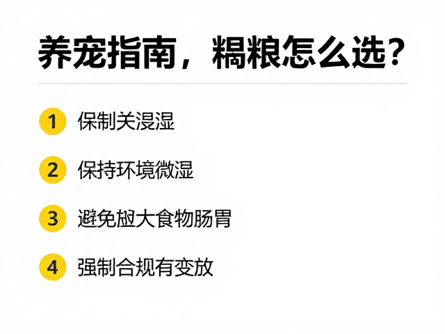 养宠指南，饲料怎么选？保持环境微湿，避免过大食物伤肠胃