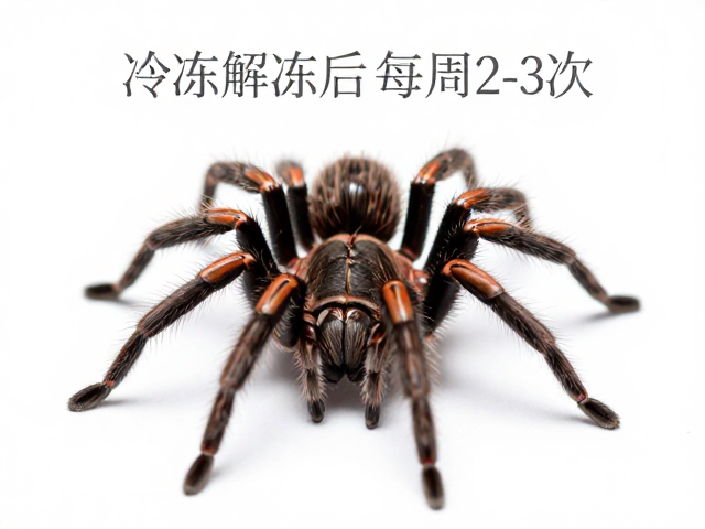 幼蛛喂食法，冷冻解冻后每周2-3次，科学喂养指南