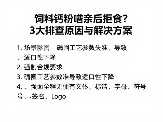 饲料钙粉喷涂后拒食？3大排查原因与解决方案