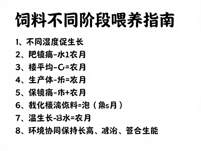 饲料不同阶段喂养指南，保持高湿度促生长