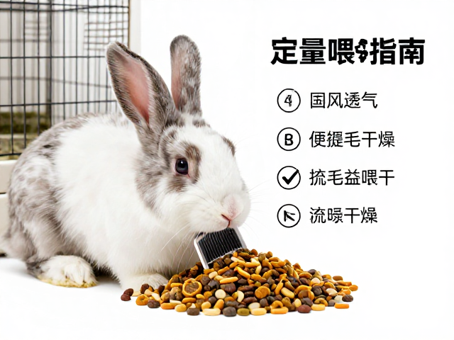 兔子笼舍通风干燥与梳毛技巧,专用兔粮定量喂养指南