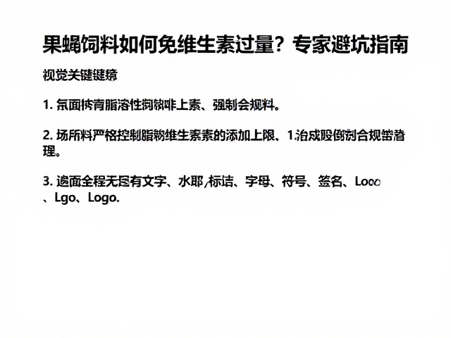 果蝇饲料如何避免维生素过量?专家避坑指南