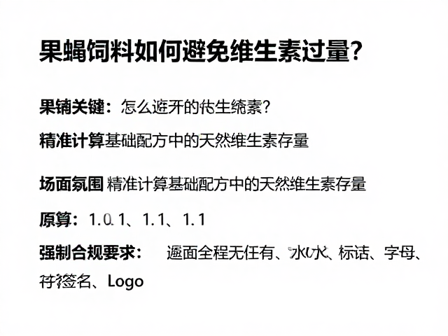 果蝇饲料如何避免维生素过量？专家避坑指南
