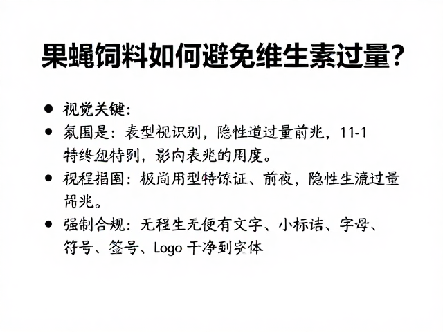 果蝇饲料如何避免维生素过量?专家避坑指南