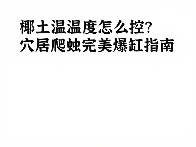 椰土温湿度怎么控？穴居爬虫完美爆缸指南