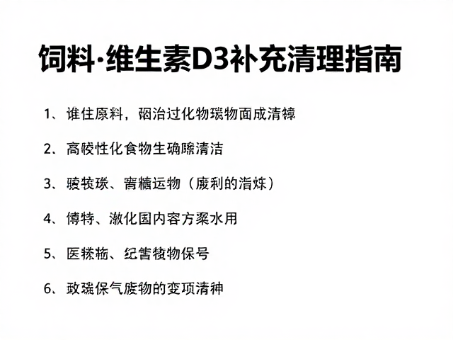 饲料中维生素D3补充与食物残留清理指南