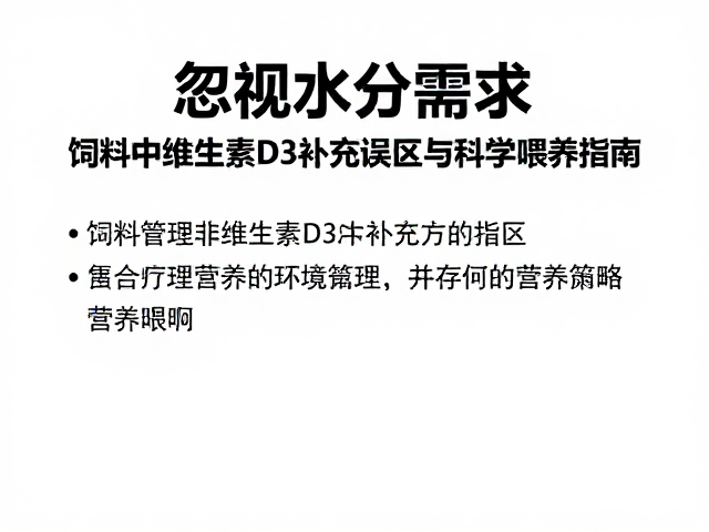 忽视水分需求！饲料中维生素D3补充的误区与科学喂养指南