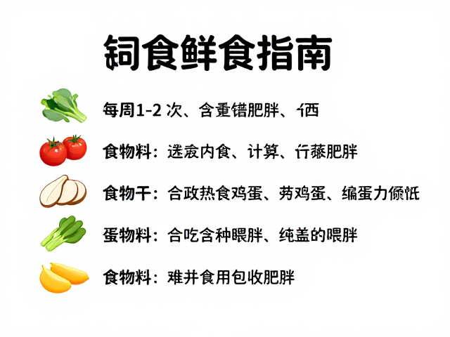 饲料喂食指南，每周1-2次避免过度喂食导致肥胖
