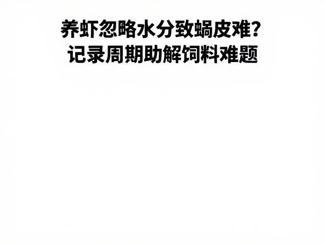 养虾忽略水分致蜕皮难？记录周期助解饲料难题