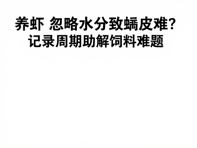 养虾忽略水分致蜕皮难？记录周期助解饲料难题