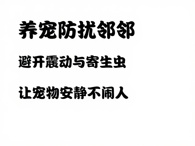 养宠防扰邻，避开震动与寄生虫，让宠物安静不闹人