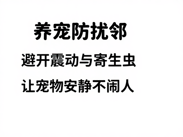 养宠防扰邻，避开震动与寄生虫，让宠物安静不闹人