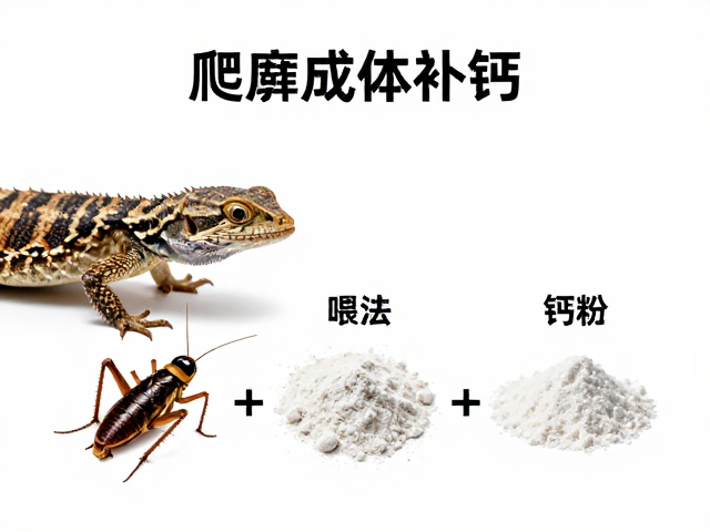 爬行动物成体补钙，整只蟑螂蟋蟀喂法与钙粉搭配指南