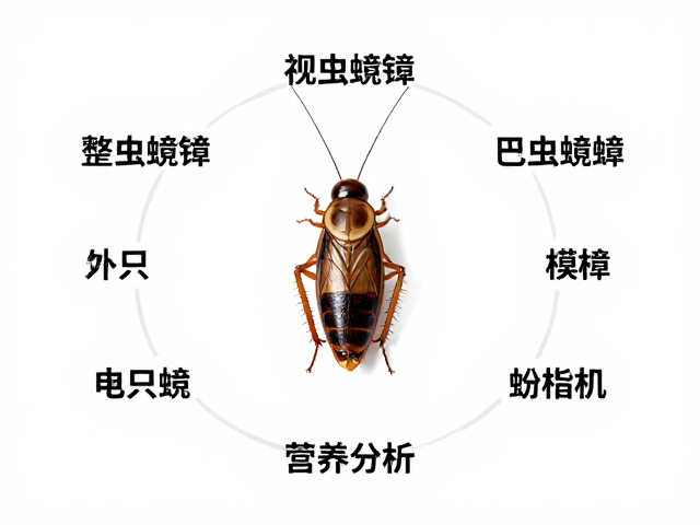 成体昆虫饲料用整只蟑螂蟋蟀，腹部形状识别与营养分析