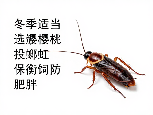 冬季适当减少樱桃红蟑螂投喂，保持饲料均衡防肥胖