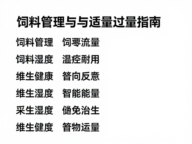 饲料管理,温度湿度检查与避免维生素过量指南