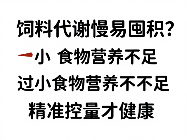 饲料代谢慢易囤积？过小食物营养不足，精准控量才健康
