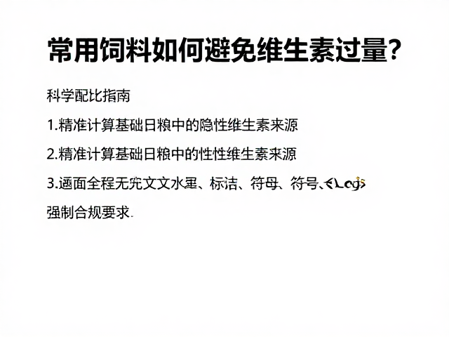 常用饲料如何避免维生素过量？科学配比指南