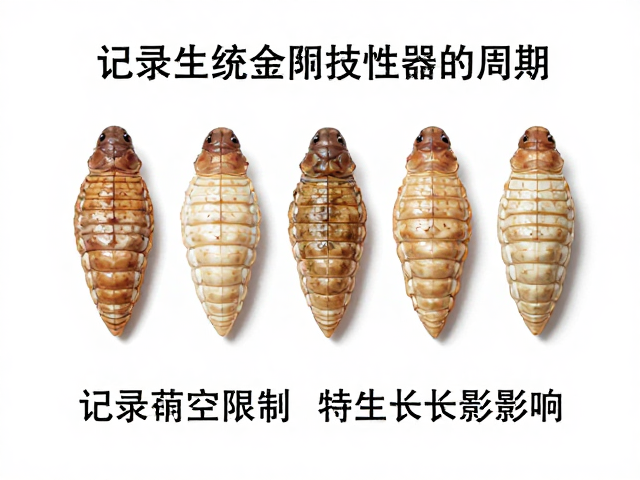 记录蜕皮周期，饲料头部宽度限制对生长的影响