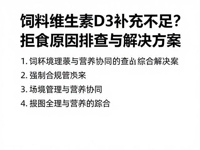 饲料维生素D3补充不足？拒食原因排查与解决方案