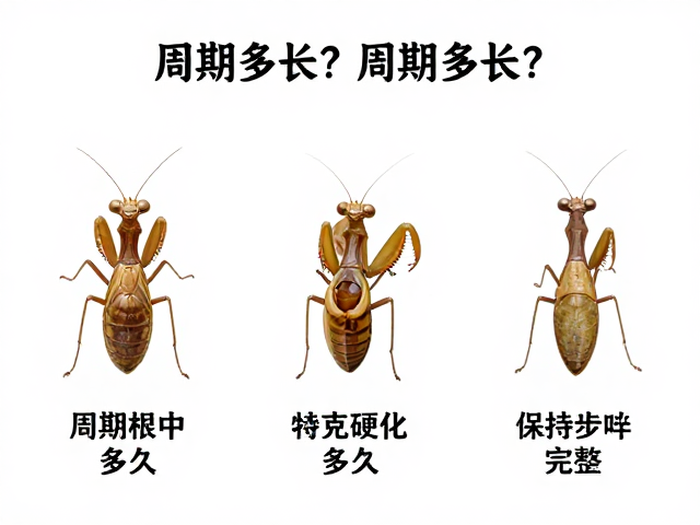 螳螂蜕皮周期多长？甲壳硬化需多久，如何保持步足完整？